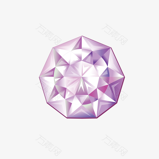 紫色九边行钻石矢量