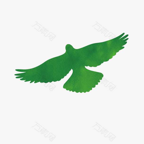 手绘绿色鸽子设计素材