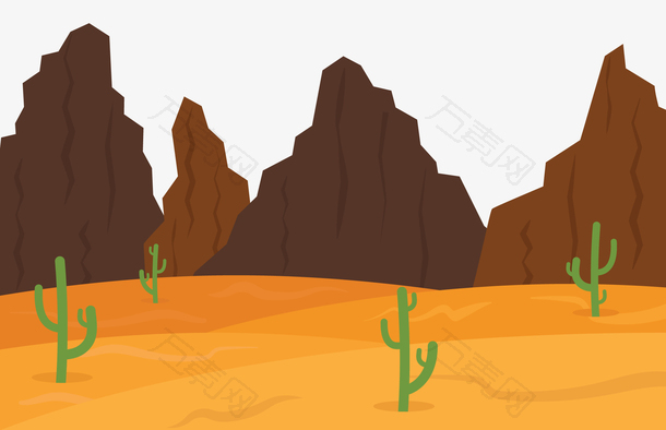 矢量装饰沙漠风景插画