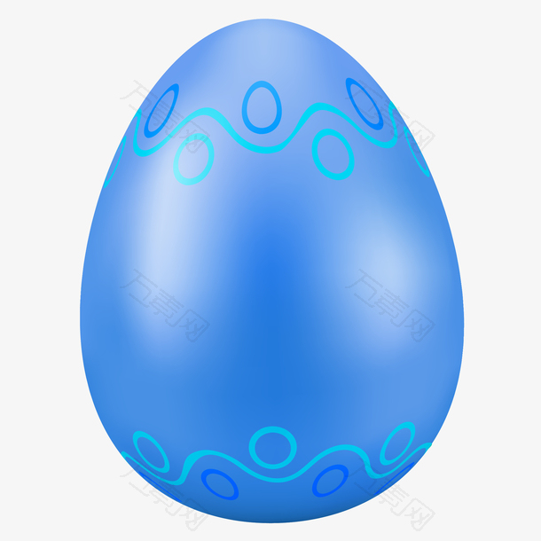 手绘矢量蓝色条纹复活节彩蛋