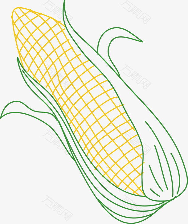 手绘线条玉米