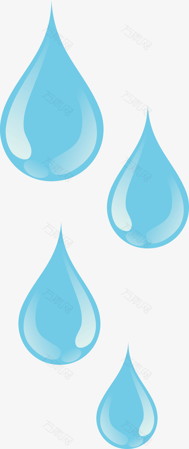 蓝色水滴矢量素材图