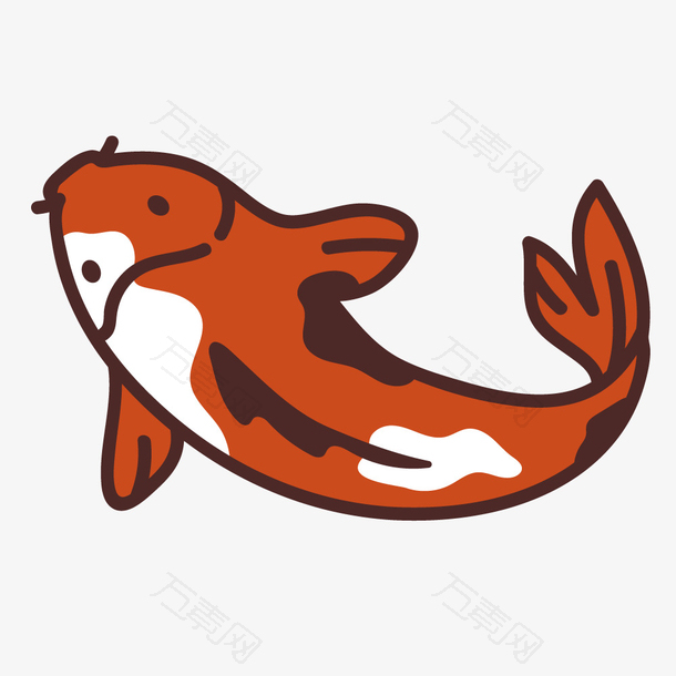 金鱼跳跃手绘卡通鱼类水族矢量素