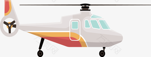 卡通手绘彩绘直升机
