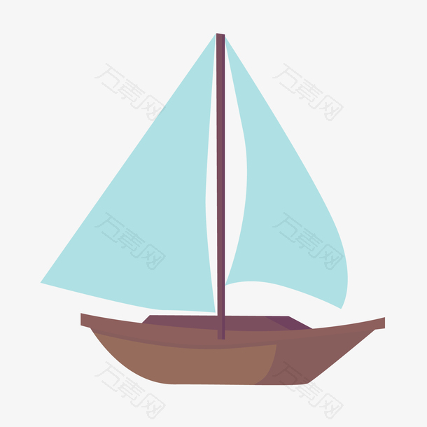 卡通扁平化帆船设计