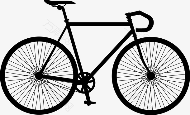黑色简约手绘自行车