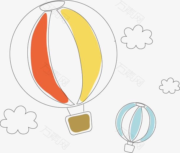 热气球png矢量素材