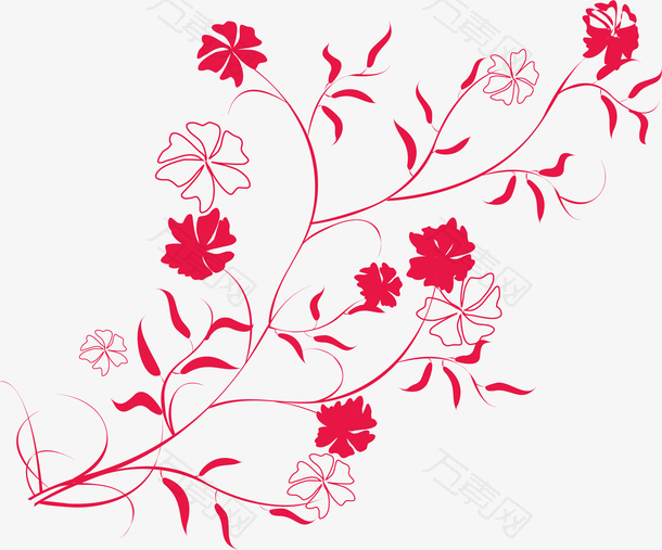 花朵创新中式花纹