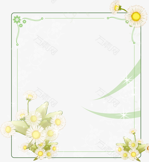 菊花边框背景矢量图