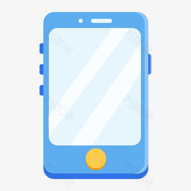 蓝色圆角手机商务图标
