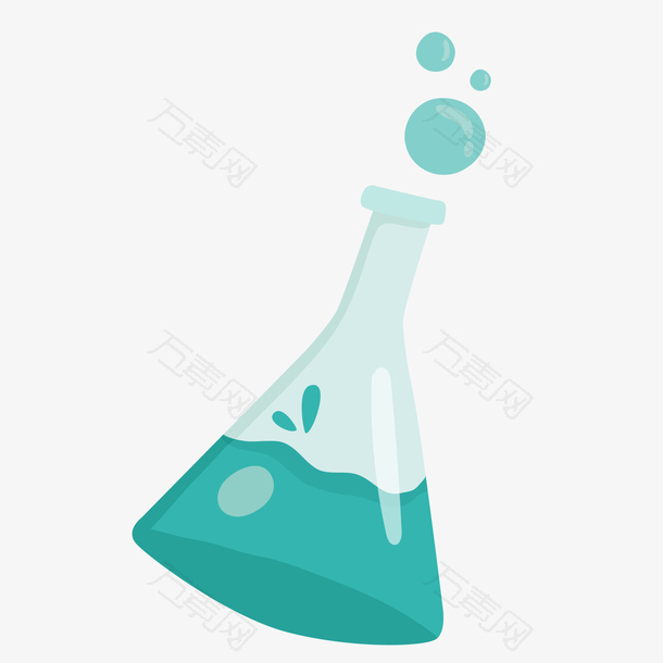 卡通绿色的化学液体设计