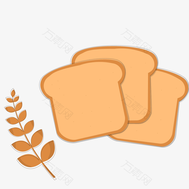 卡通手绘吐司面包设计