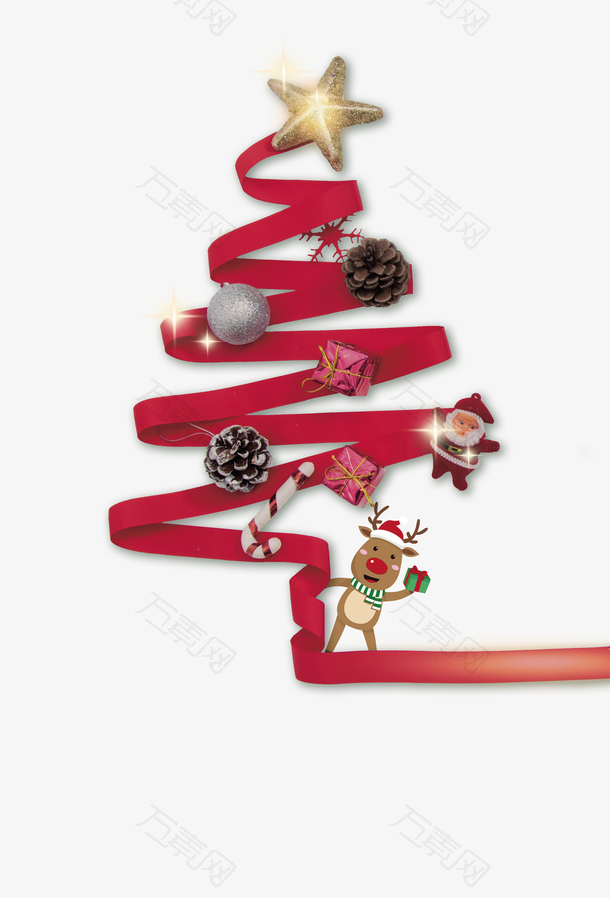 圣诞节圣诞树圣诞鹿圣诞拐杖圣诞礼盒星星
