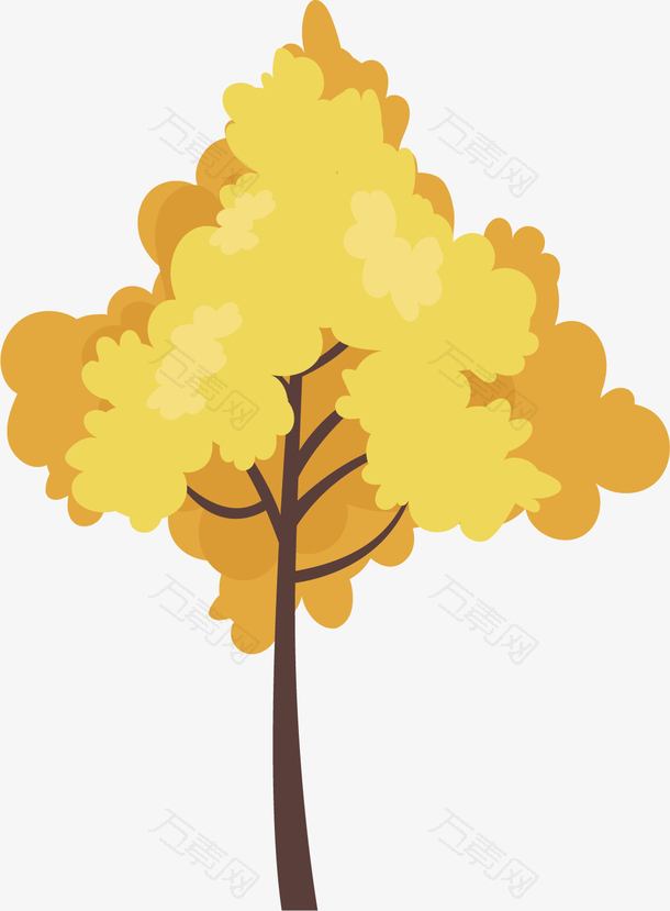 枯黄的树矢量图下载