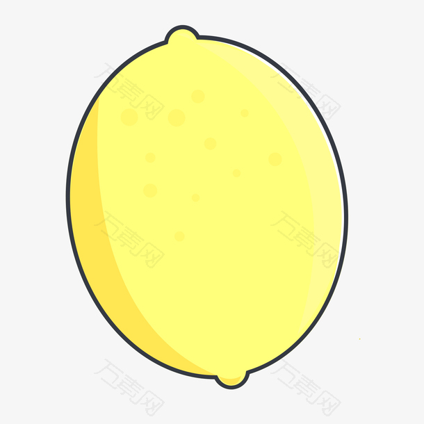 黄色手绘圆弧柠檬元素