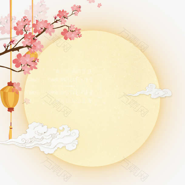 中国风中秋节的圆月设计