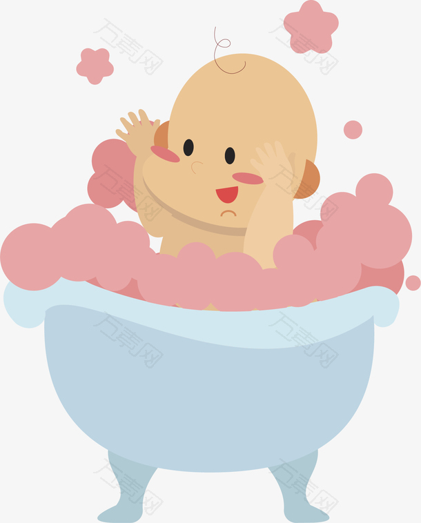 可爱浴缸洗澡的婴儿