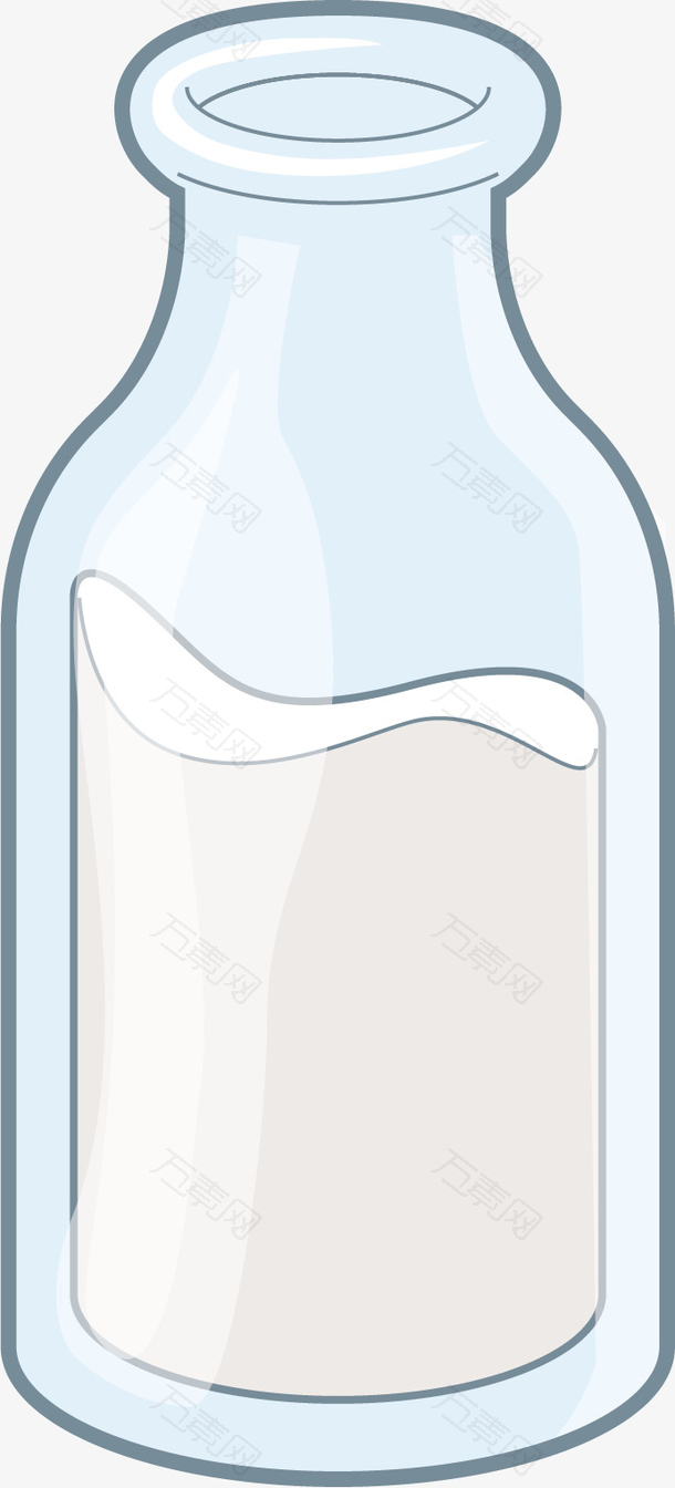 矢量图透明色牛奶瓶