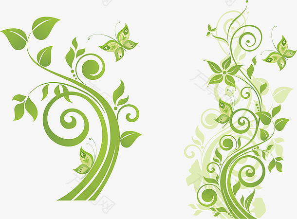 绿色花蔓背景海报素材