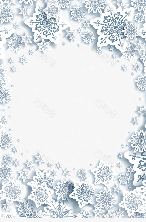 圣诞雪花装饰边框矢量素材