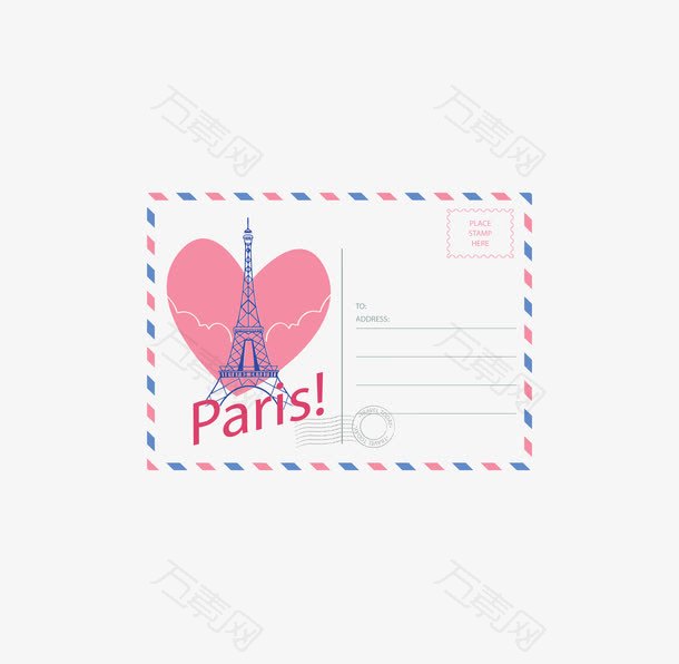 粉红爱心巴黎铁塔