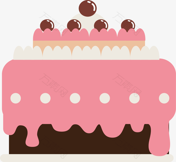 粉红奶油生日蛋糕