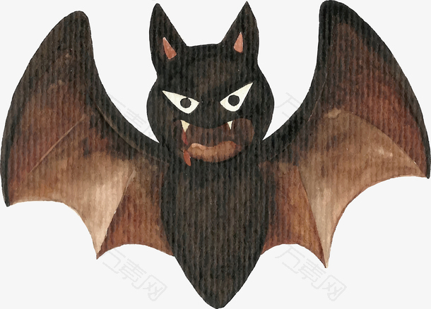 水彩黑色蝙蝠