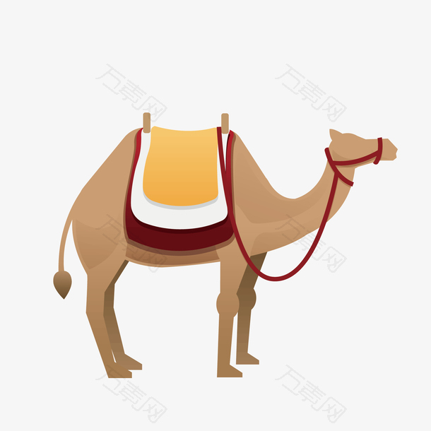 骆驼卡通手绘矢量图