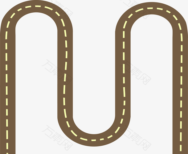 M型弯曲道路素材图