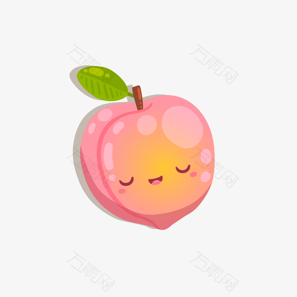 粉色桃子卡通表情