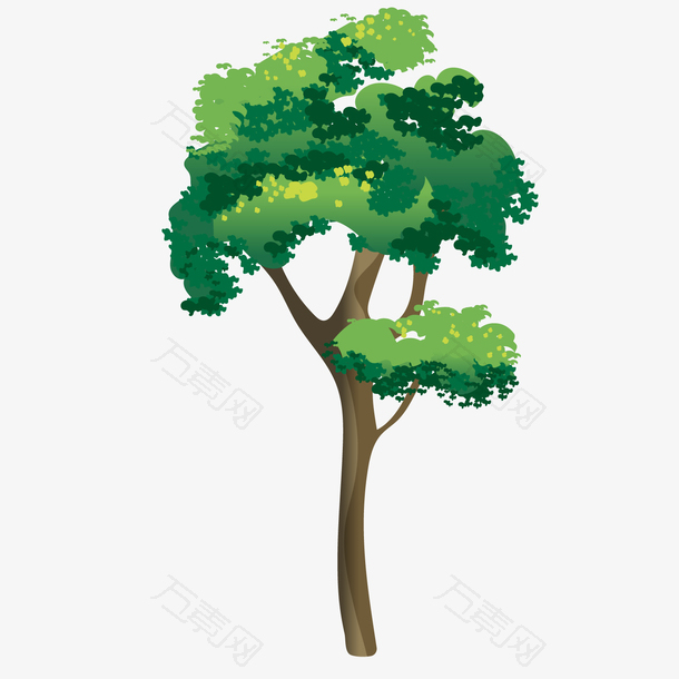 绿色水墨创意植物大树元素