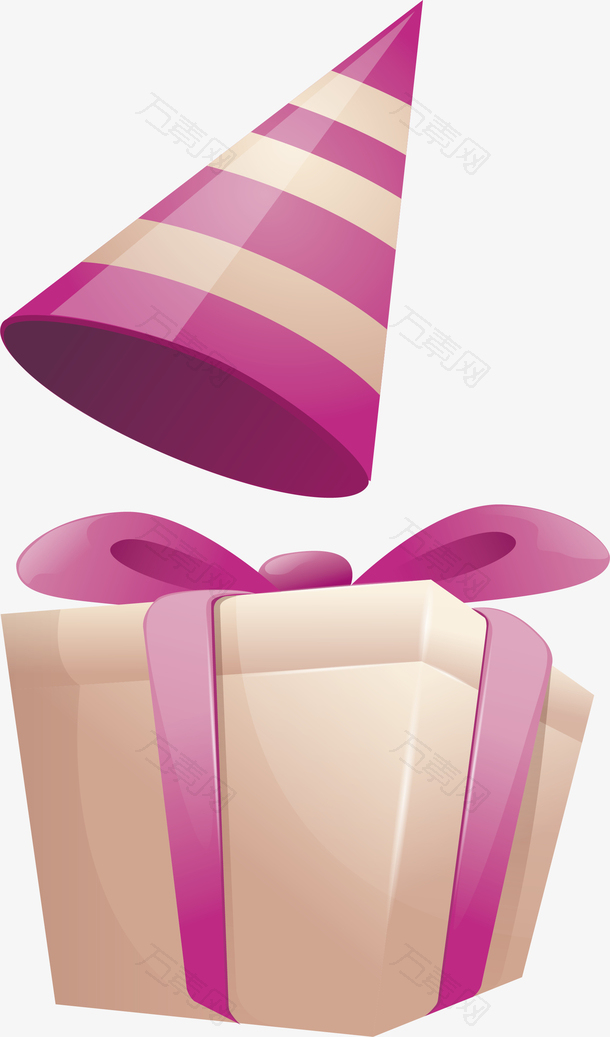 粉红色生日礼物盒