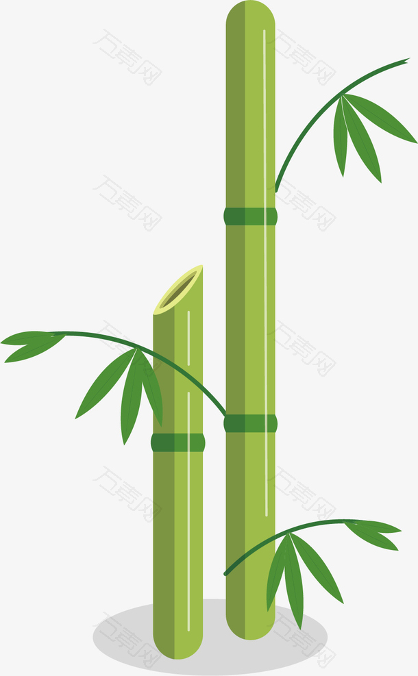矢量图绿色长短竹子