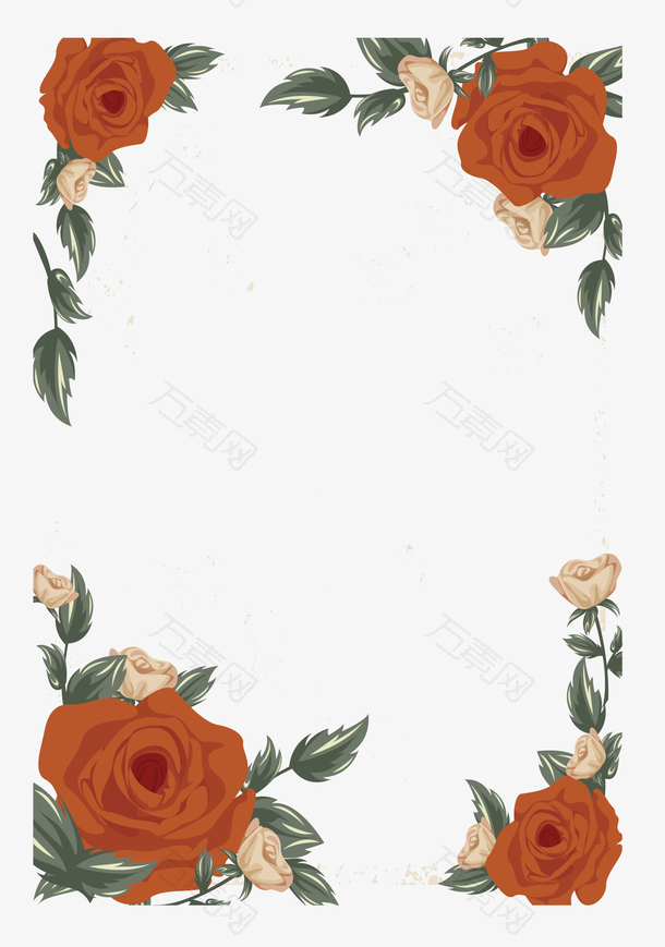 浪漫红玫瑰装饰框