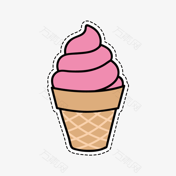 粉色冰激凌图标贴纸
