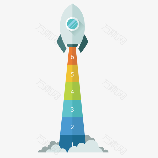 彩色火箭信息图表