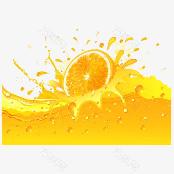 矢量橙汁和橙子