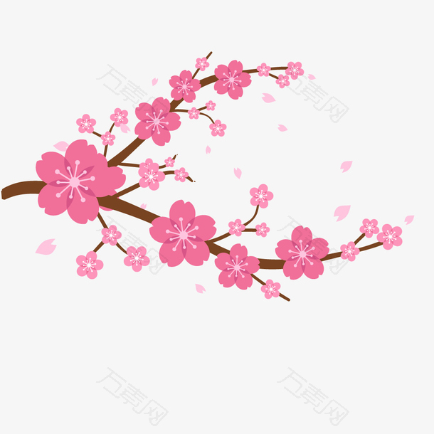 粉红色桃花樱花矢量素材