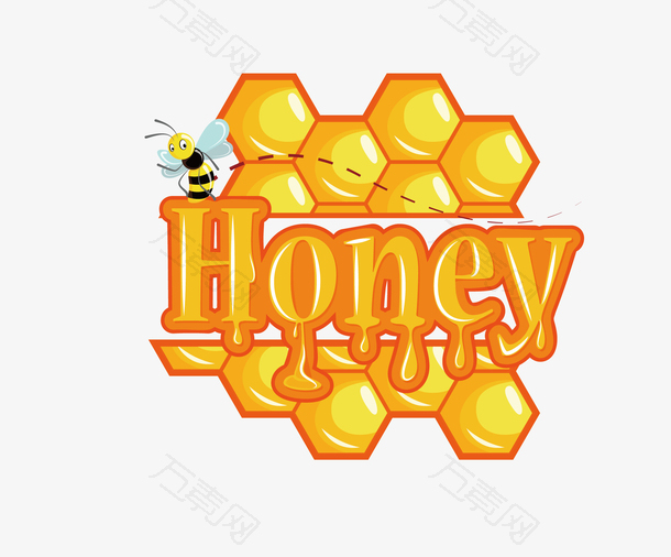 矢量卡通简洁扁平化蜂蜜