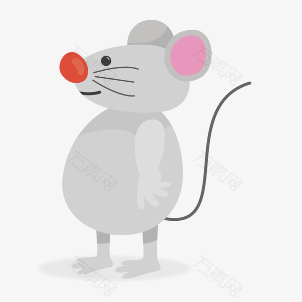 红色鼻子可爱老鼠