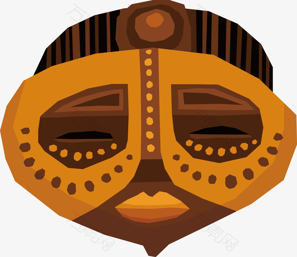 手绘卡通部落装饰面具设计素材