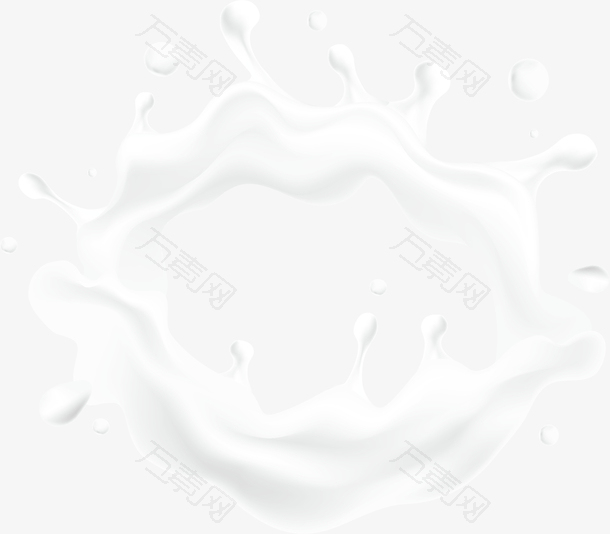 白色奶滴矢量牛奶飞溅元素