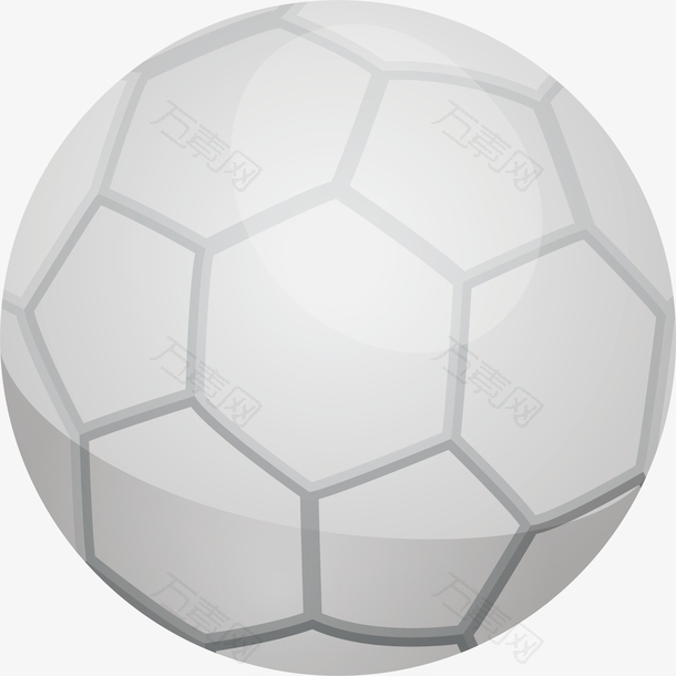 卡通足球运动灰色足球设计矢量素