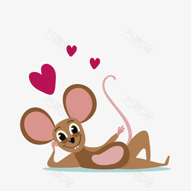 可爱爱心设计老鼠