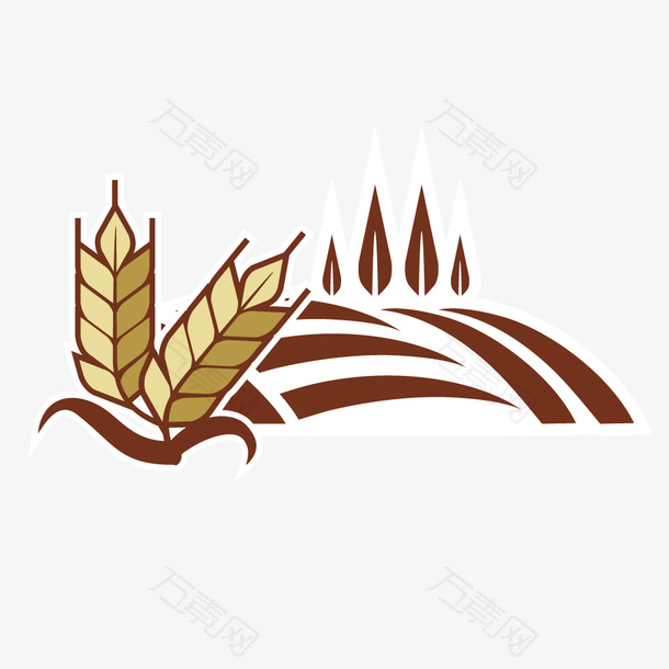 简洁农业稻田大麦logo