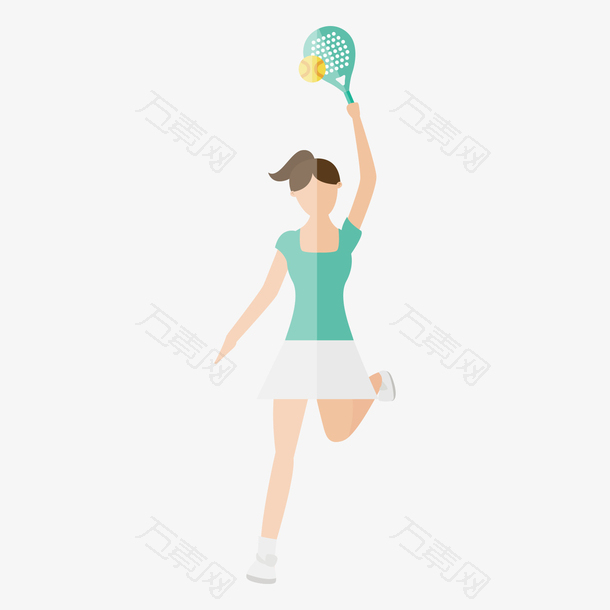 青春活力的女学生在打网球