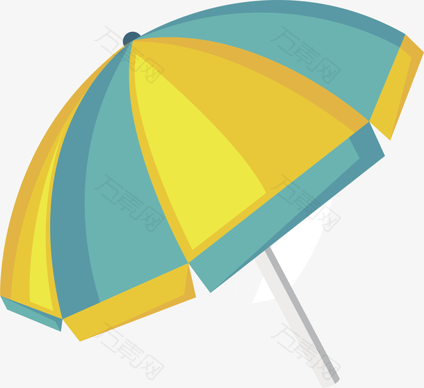 卡通夏日休闲主题遮阳伞矢量素材