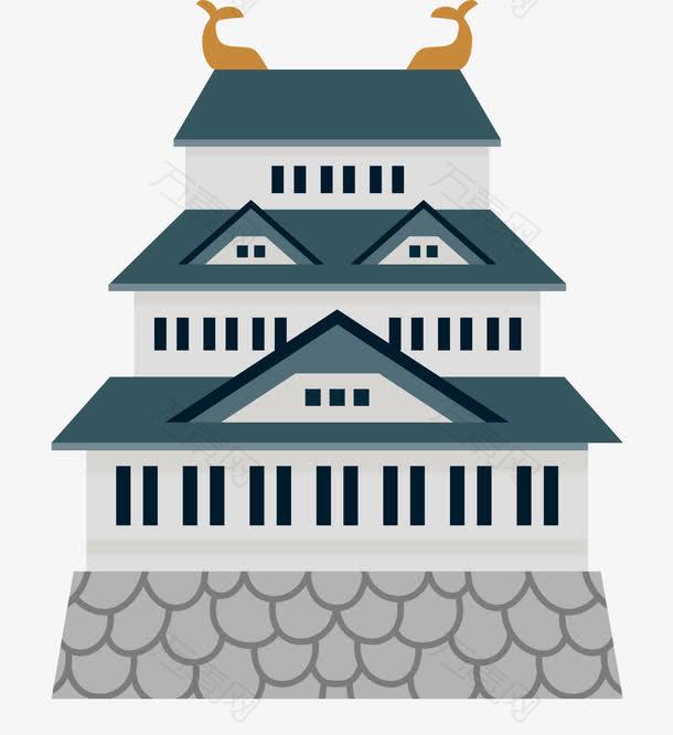 典型日本建筑卡通装饰元素
