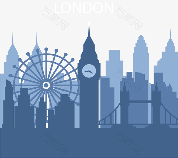 蓝色英国城市伦敦