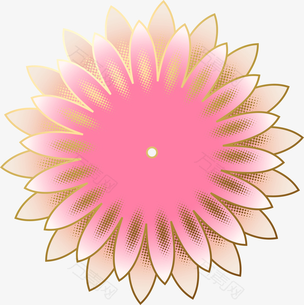 粉色金边装饰花朵